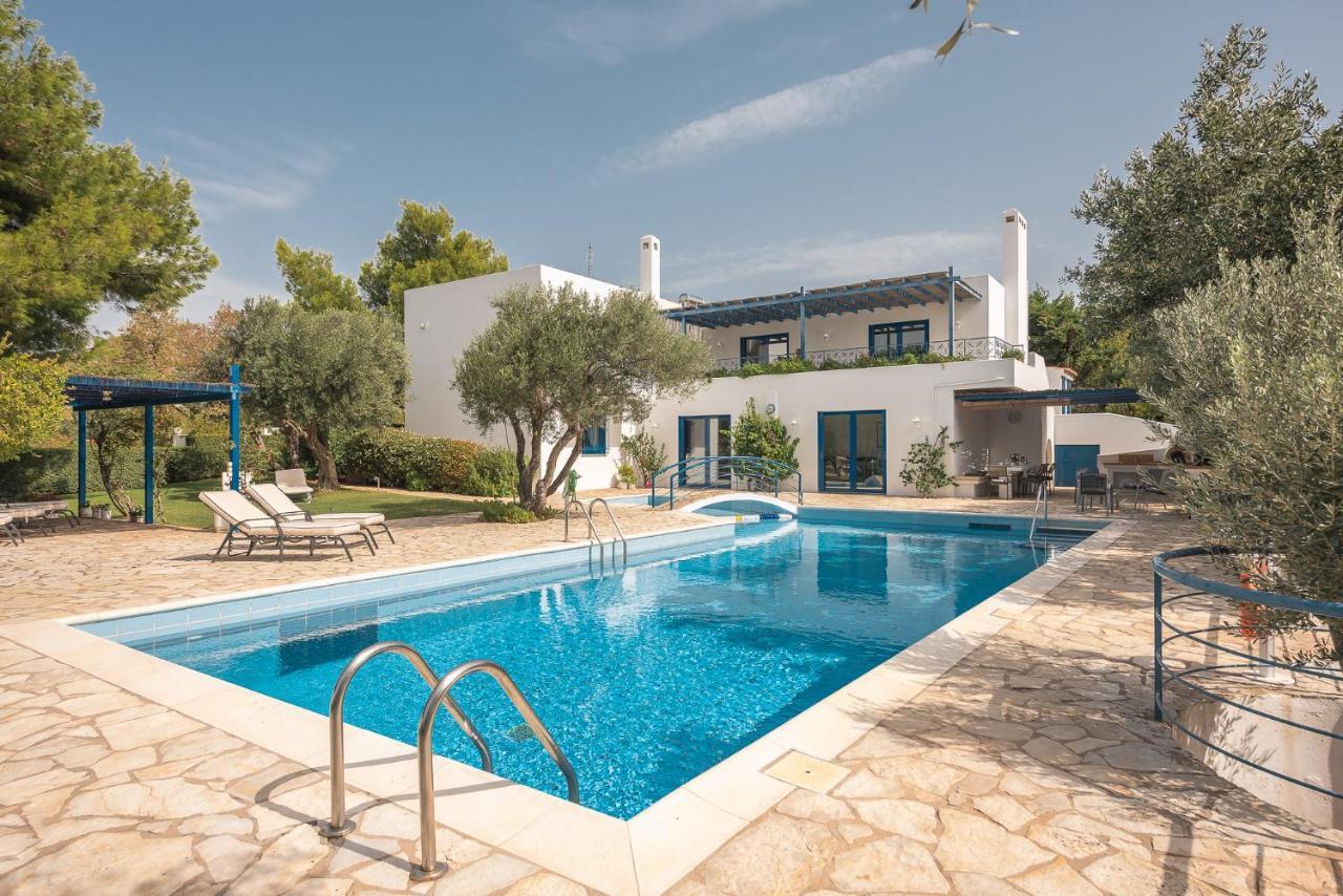 Summer Villa Pasiphae Private Pool - Bbq -Beach 2Min Kaap Soenion Buitenkant foto