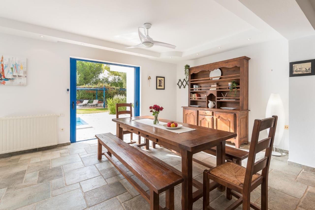 Summer Villa Pasiphae Private Pool - Bbq -Beach 2Min Kaap Soenion Buitenkant foto