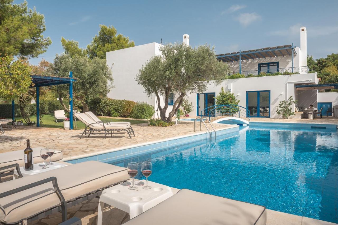 Summer Villa Pasiphae Private Pool - Bbq -Beach 2Min Kaap Soenion Buitenkant foto