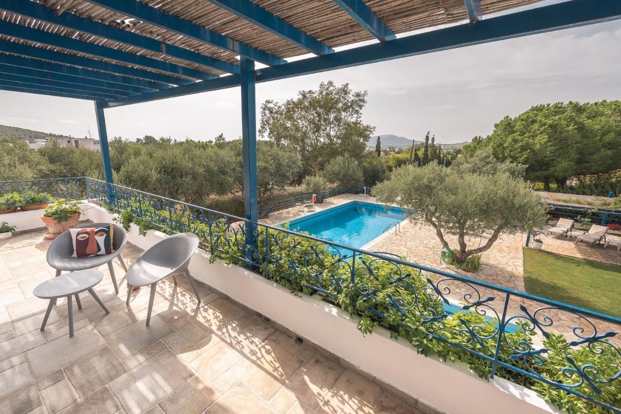 Summer Villa Pasiphae Private Pool - Bbq -Beach 2Min Kaap Soenion Buitenkant foto